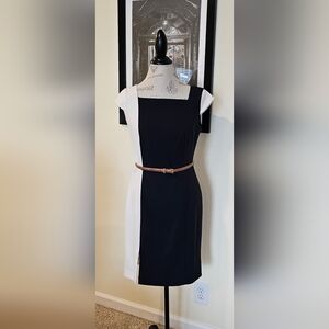 Calvin Klein sz 8 navy and white dress